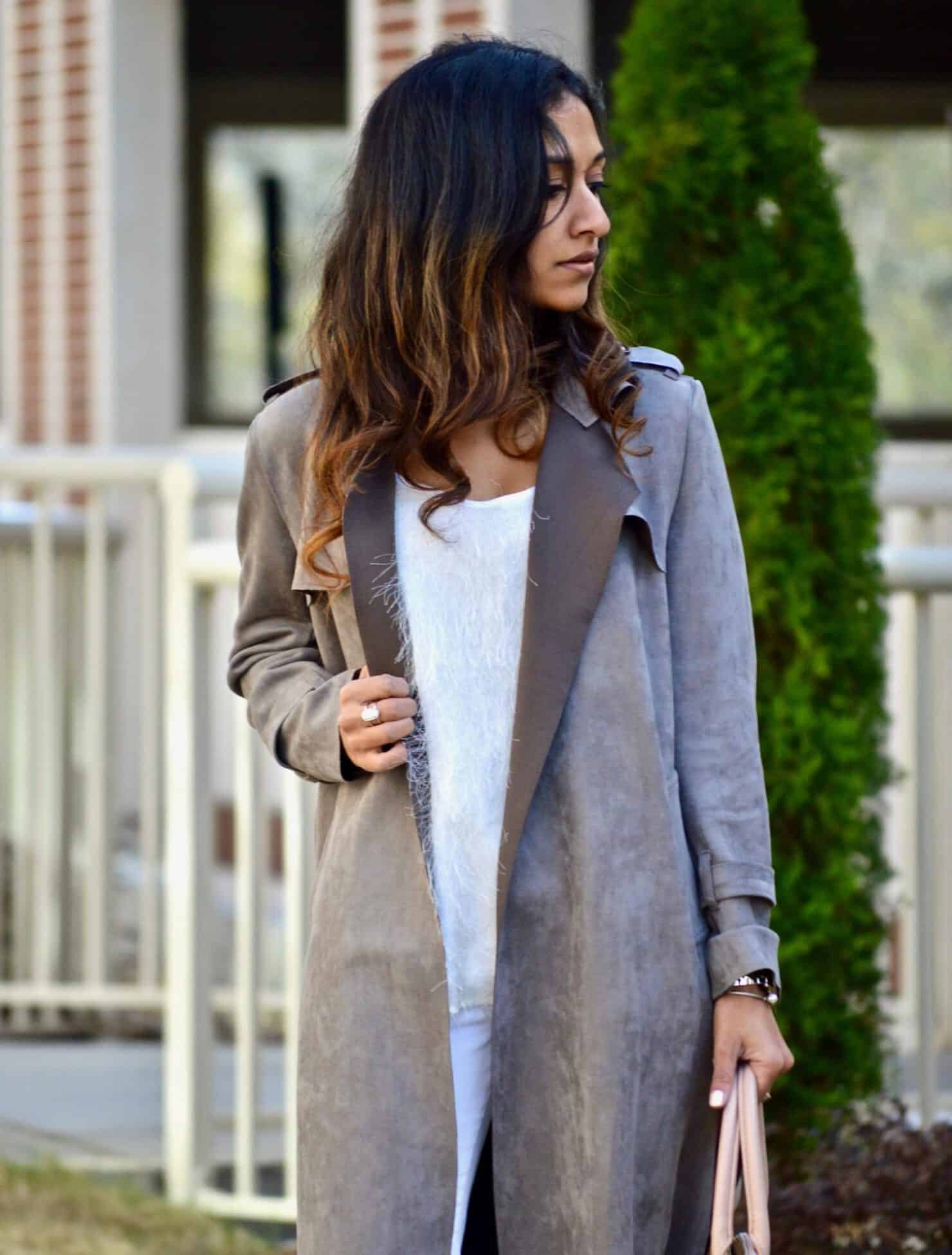 suede trench coat